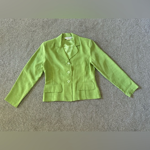 Petite Sophisticate blazer size S Green party casual mother of pearl buttons - Picture 2 of 8